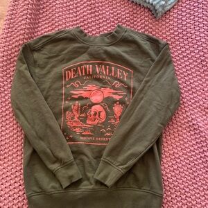 Goodfellow Olive Green Death Valley Graphic Sweater
